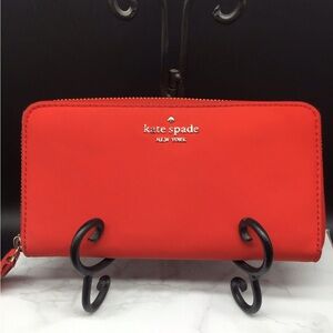 Kate Spade Bold Red Zip-Around Wallet